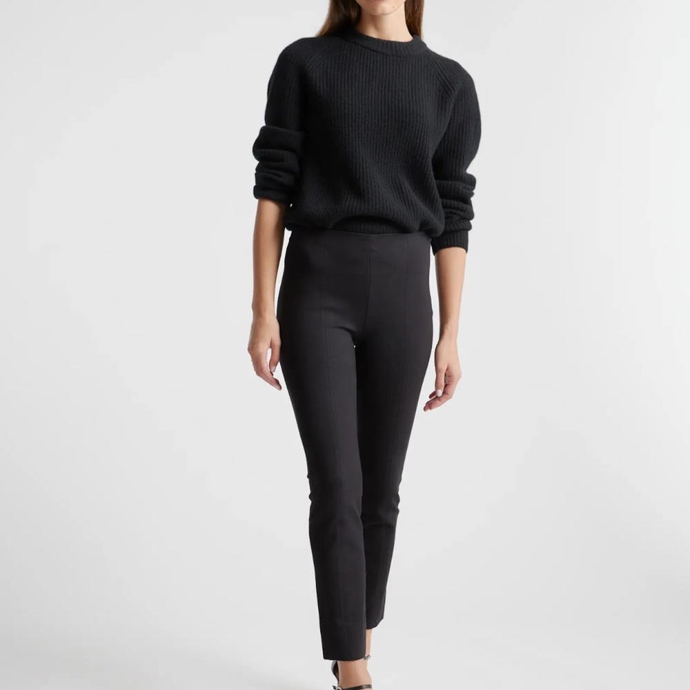Quince Ultra Stretch Ponte Pintuck Black Ankle Pants, Size M, Pristine Like New! - Picture 5 of 15